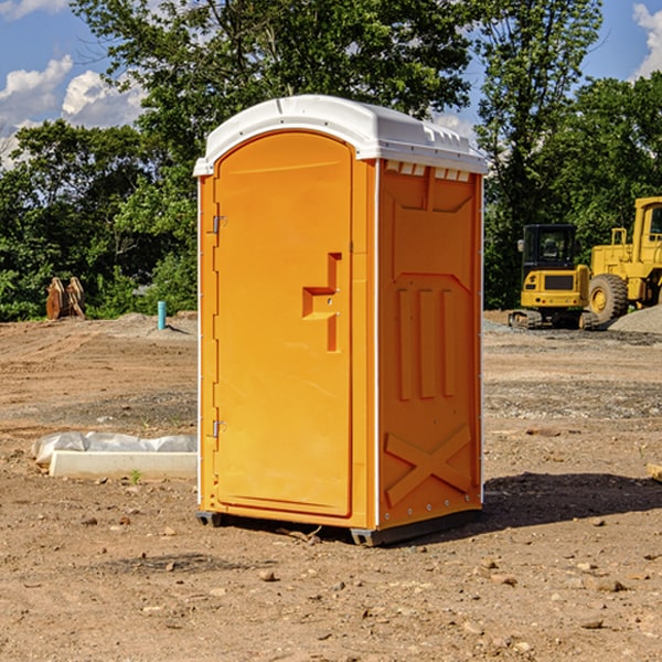 how often are the porta potties cleaned and serviced during a rental period in Lake Clear